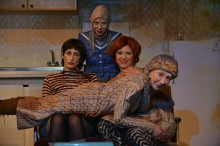 Na fotografiji: Saša Pavček, Alida Bevk, Nina Valič in Silva Čušin Foto: Peter Uhan