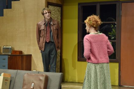 Michael Frayn: Noises Off / Jure Henigman and Saša Pavček. Photo by Peter Uhan.